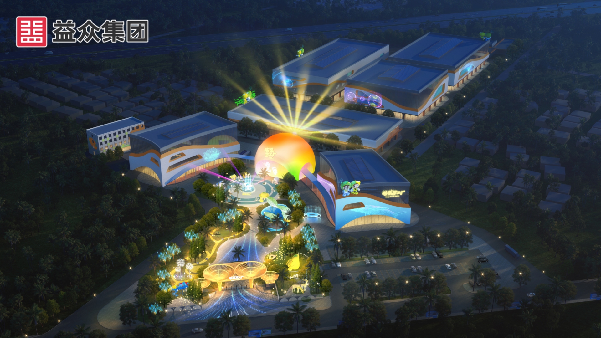 芒果梦工厂夜景效果图